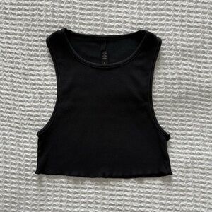 skims cotton rib high neck cropped tank top